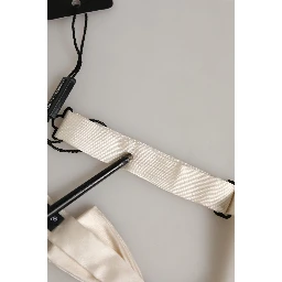 Men White 100% Silk Adjustable Neck Papillon Bow Tie