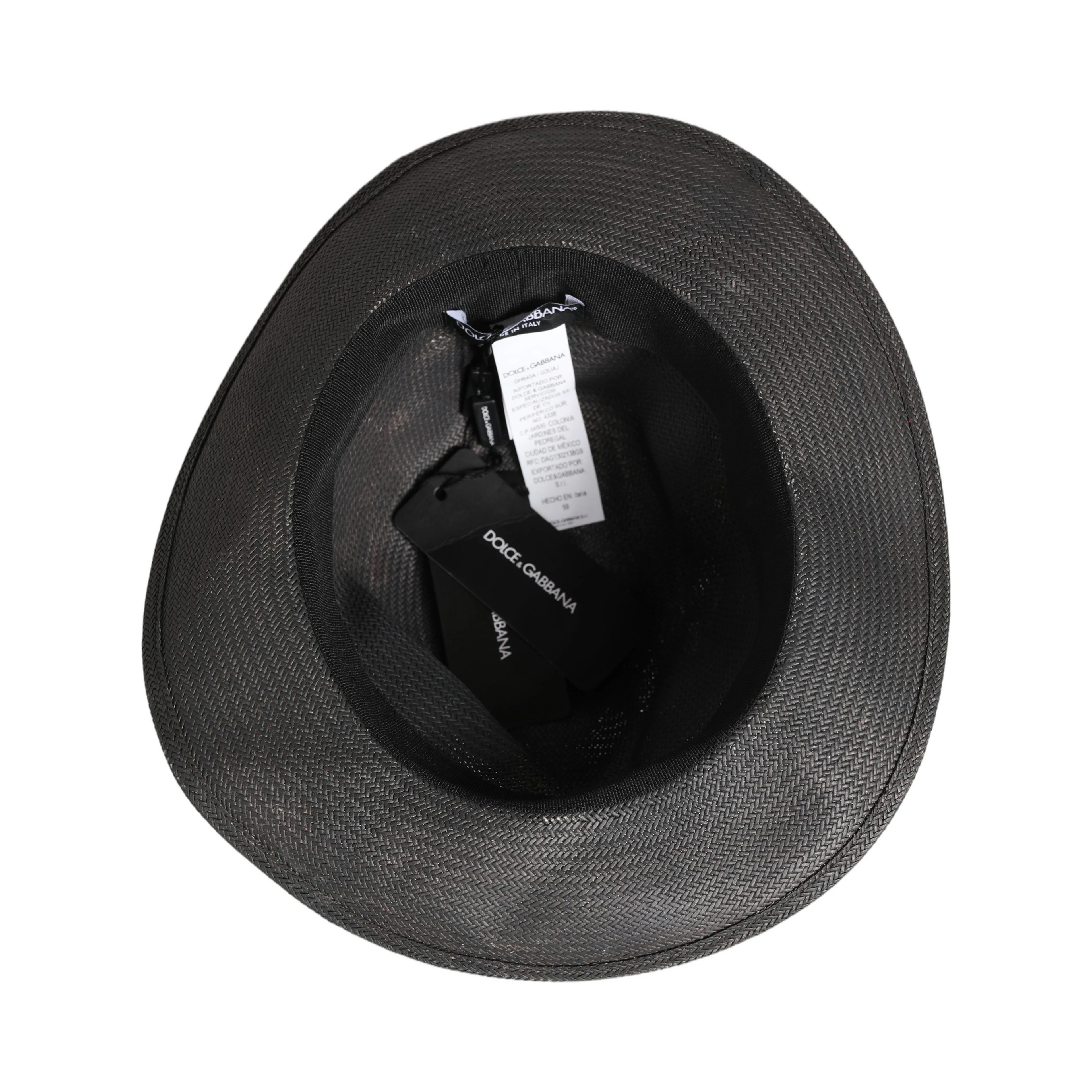 Men Gray Paper Woven Wide Brim Fedora Hat