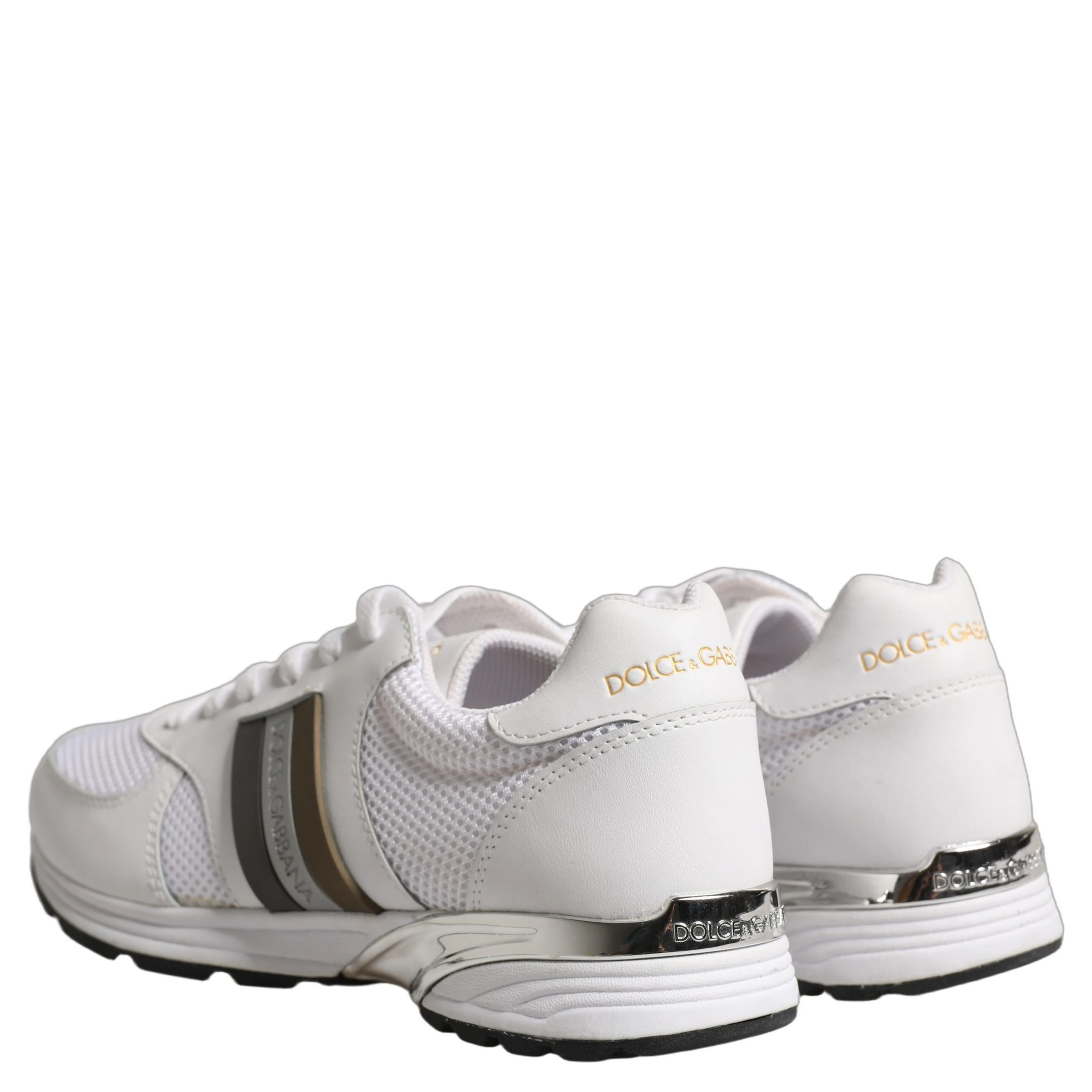 White Leather Mesh Low Top Neb Sneakers Shoes