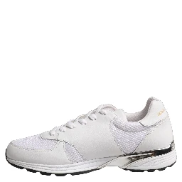 White Leather Mesh Low Top Neb Sneakers Shoes
