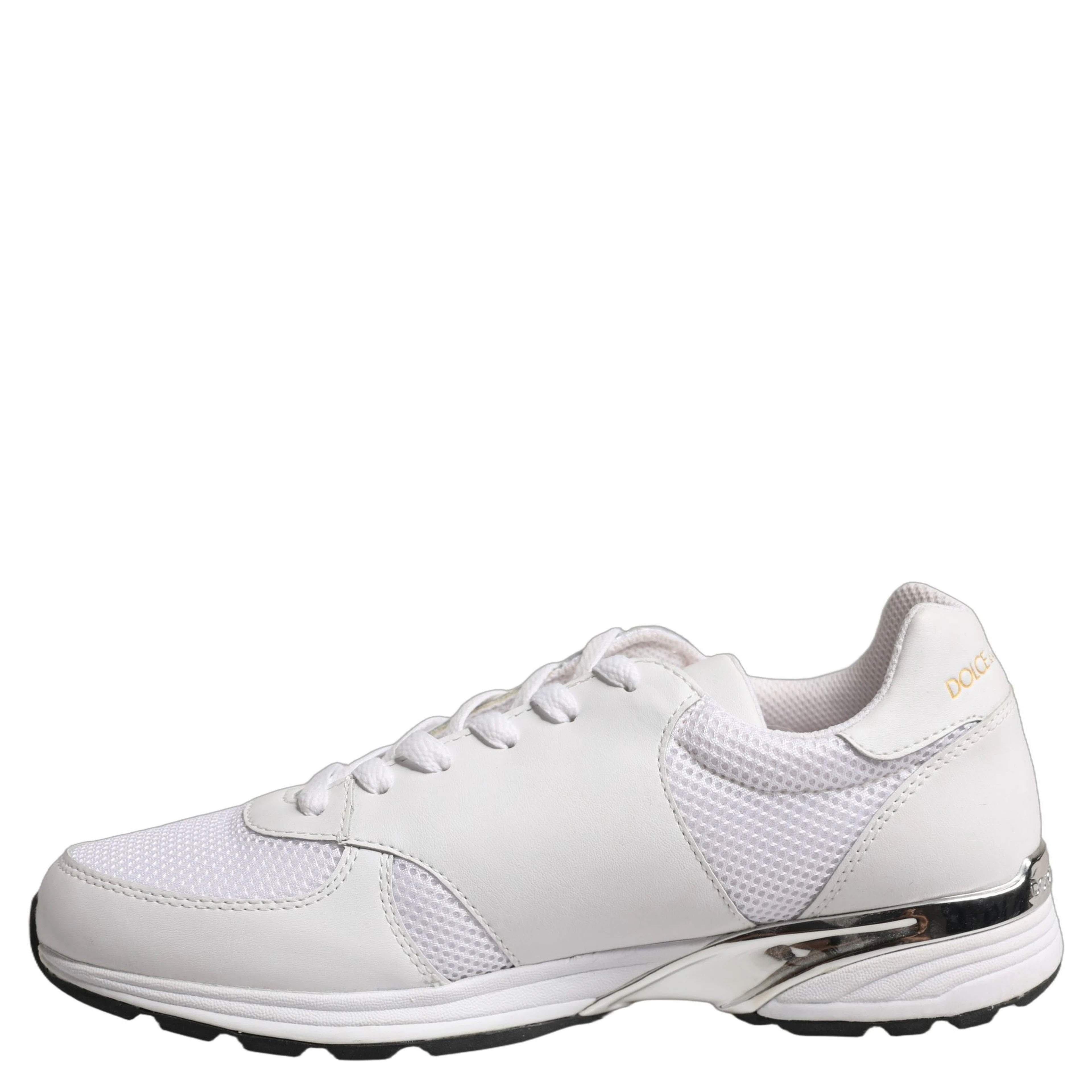 White Leather Mesh Low Top Neb Sneakers Shoes