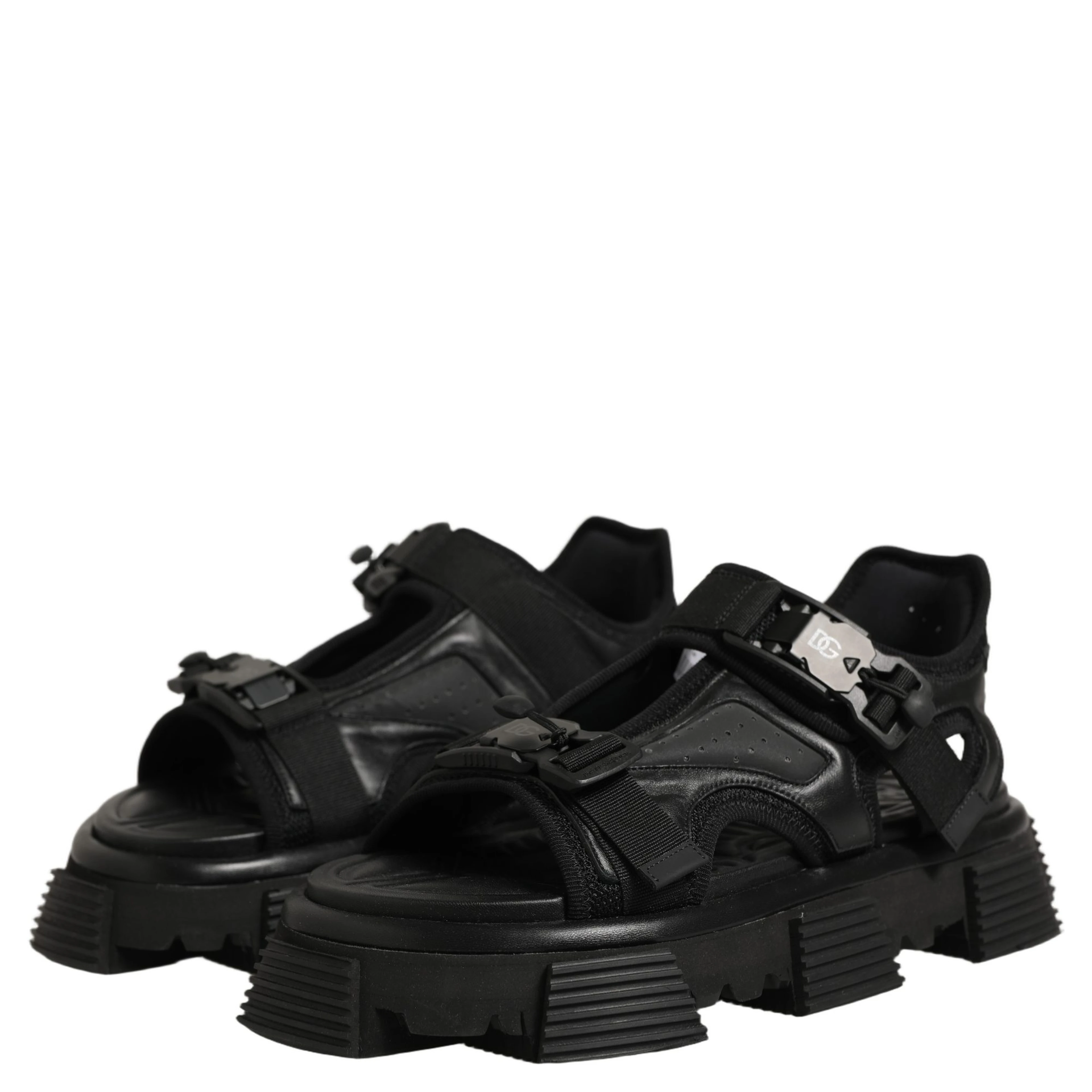 Black Logo Detailed Men Chunky Sandals Shoes