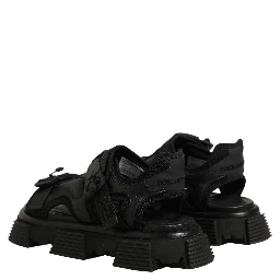 Black Logo Detailed Men Chunky Sandals Shoes