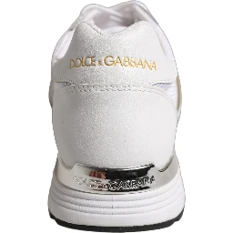 White Leather Mesh Low Top Neb Sneakers Shoes