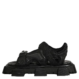 Black Logo Detailed Men Chunky Sandals Shoes