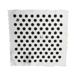 White Black Polka Dot Square Foulard Scarf