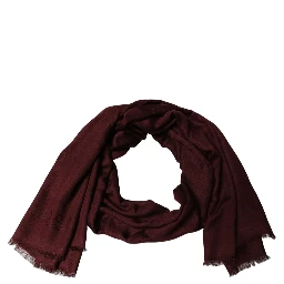 Burgundy Modal Frayed Edge Lace Stole Scarf