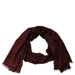 Burgundy Modal Frayed Edge Lace Stole Scarf