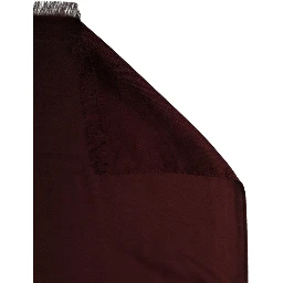 Burgundy Modal Frayed Edge Lace Stole Scarf