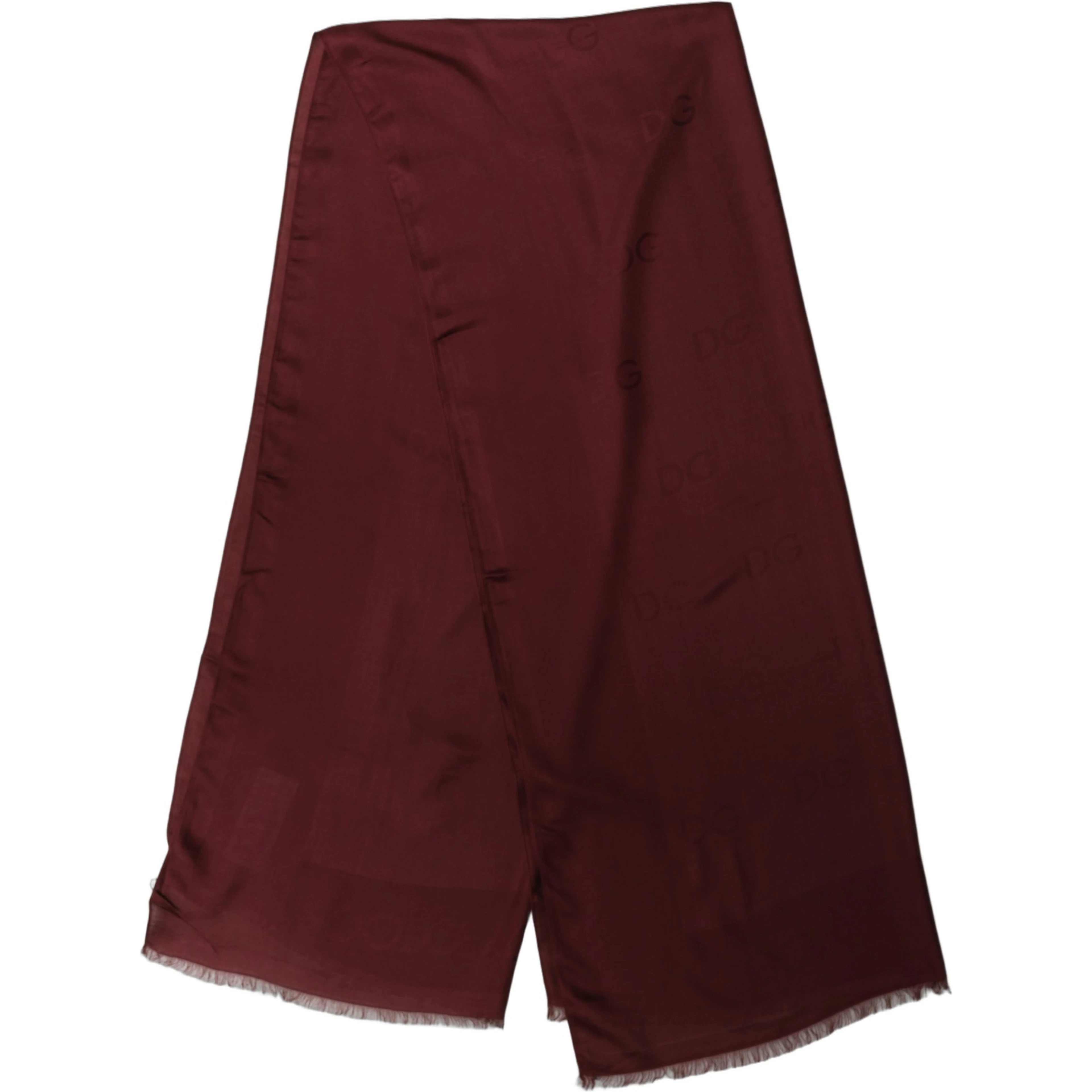 Burgundy Modal Frayed Edge Lace Stole Scarf