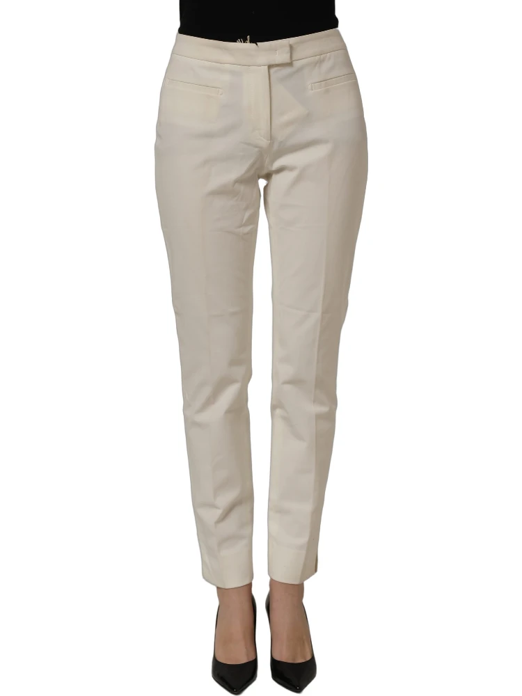 Off White MidWaist Tapered Women Chino Trouser Pants