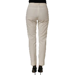 Off White MidWaist Tapered Women Chino Trouser Pants