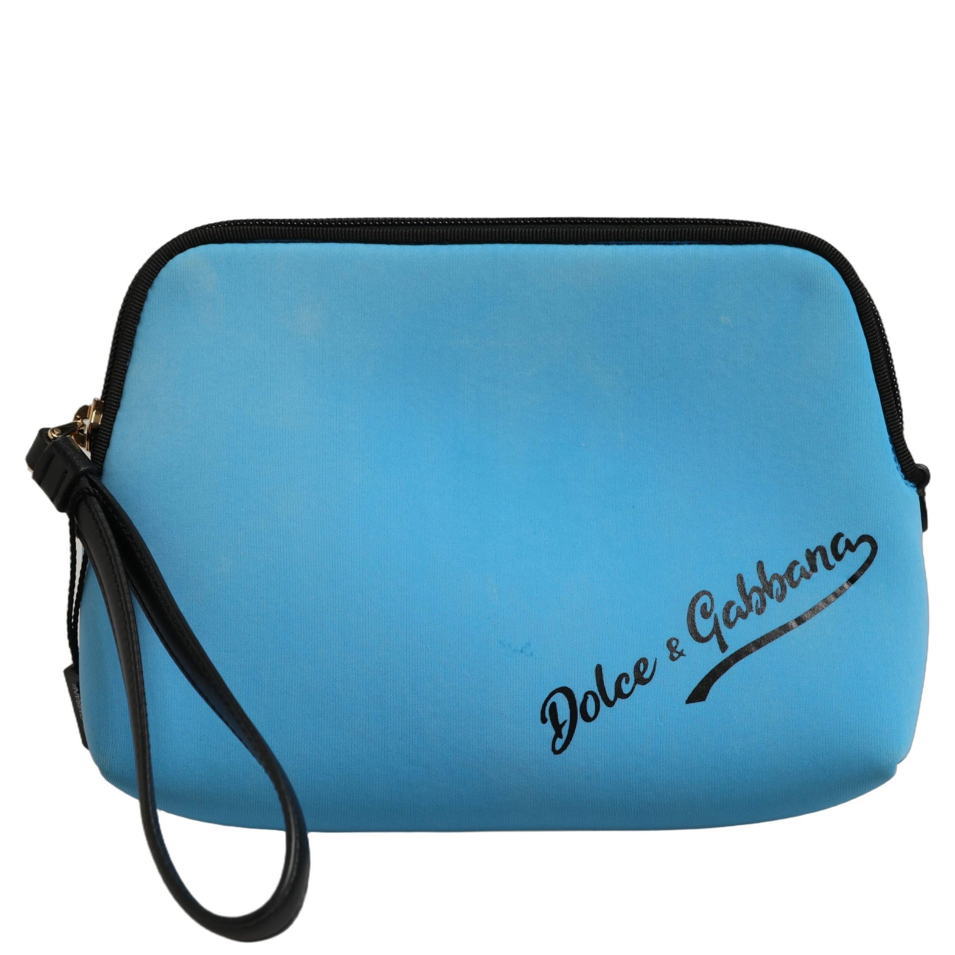 Blue Nylon DG Logo Print Clutch Zip Women Borse Pouch Bag