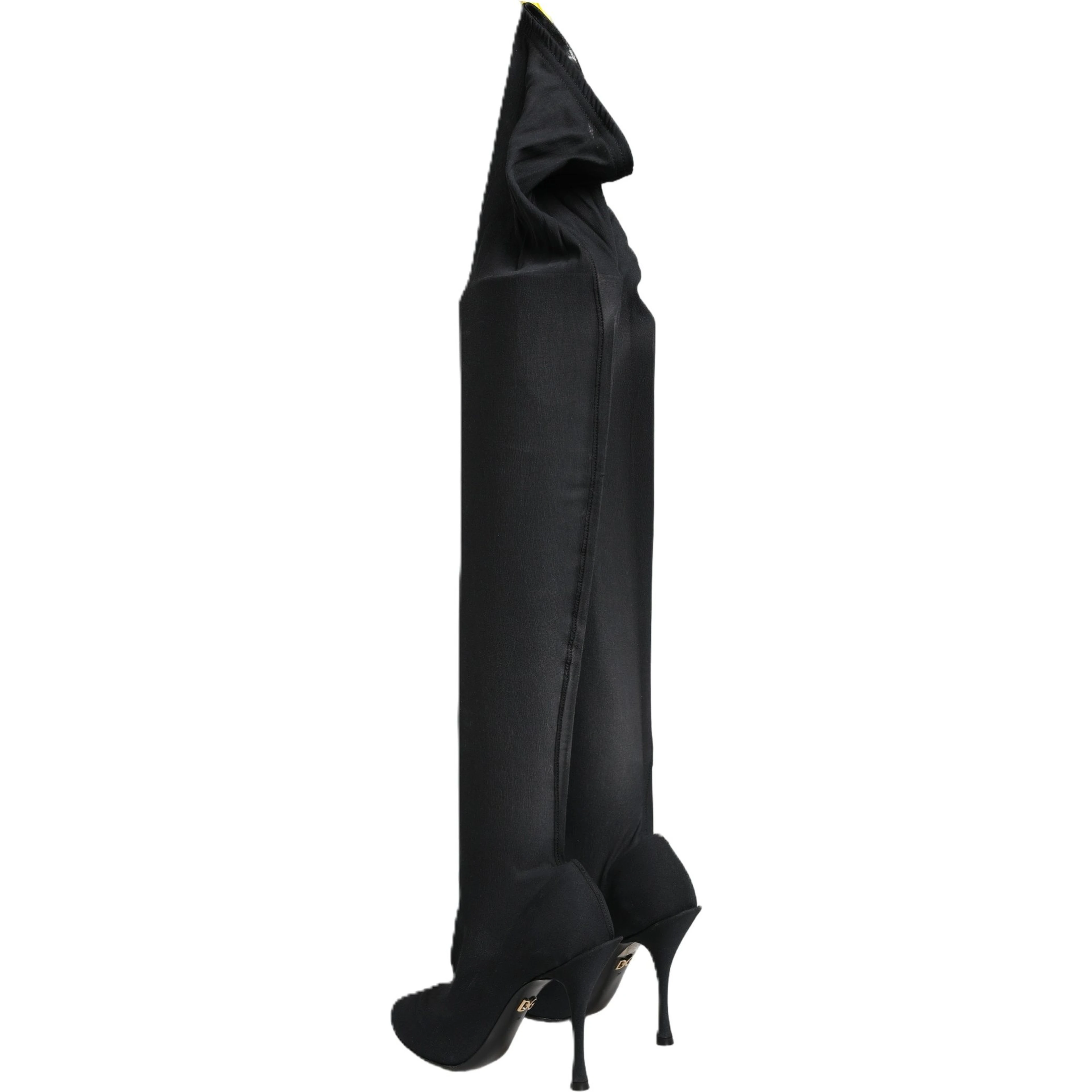 Black Stretch Socks Knee High Boots Shoes