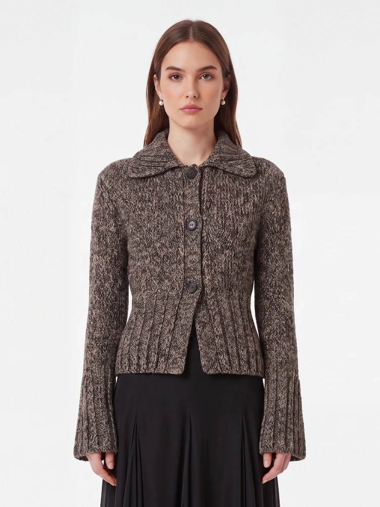 Takeo cardigan in multi sepia and black