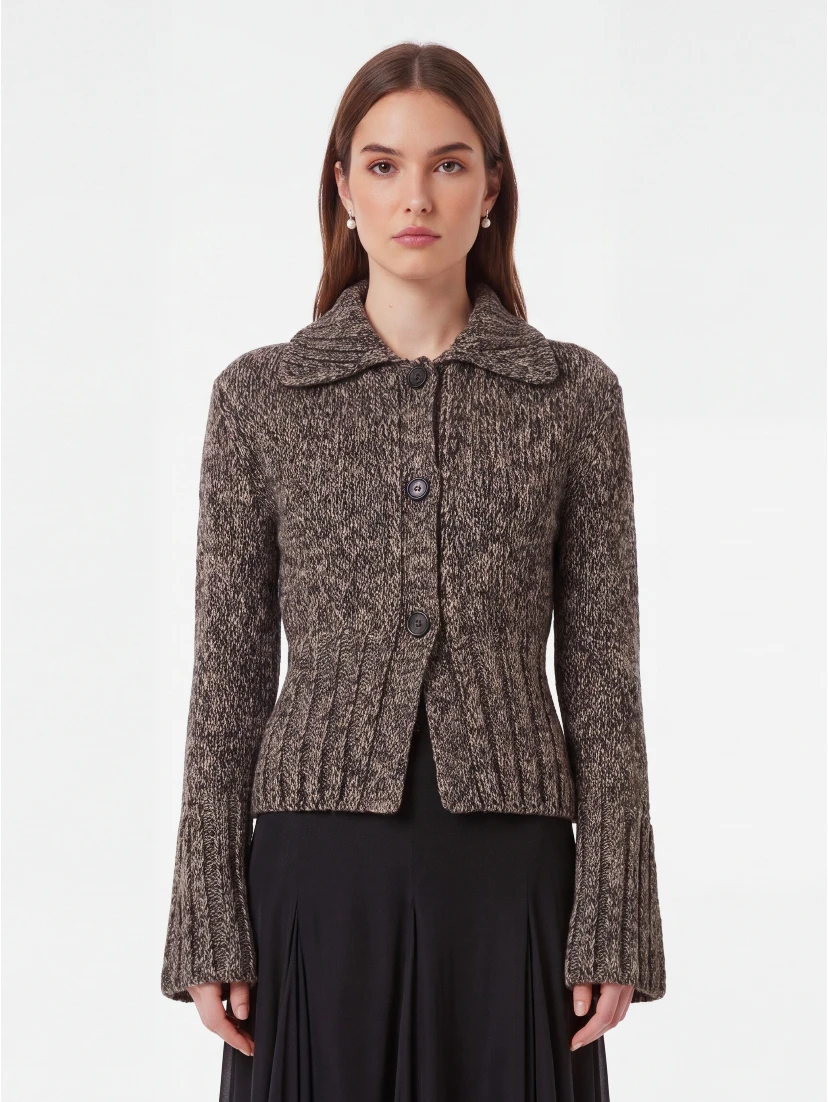 Takeo cardigan in multi sepia and black