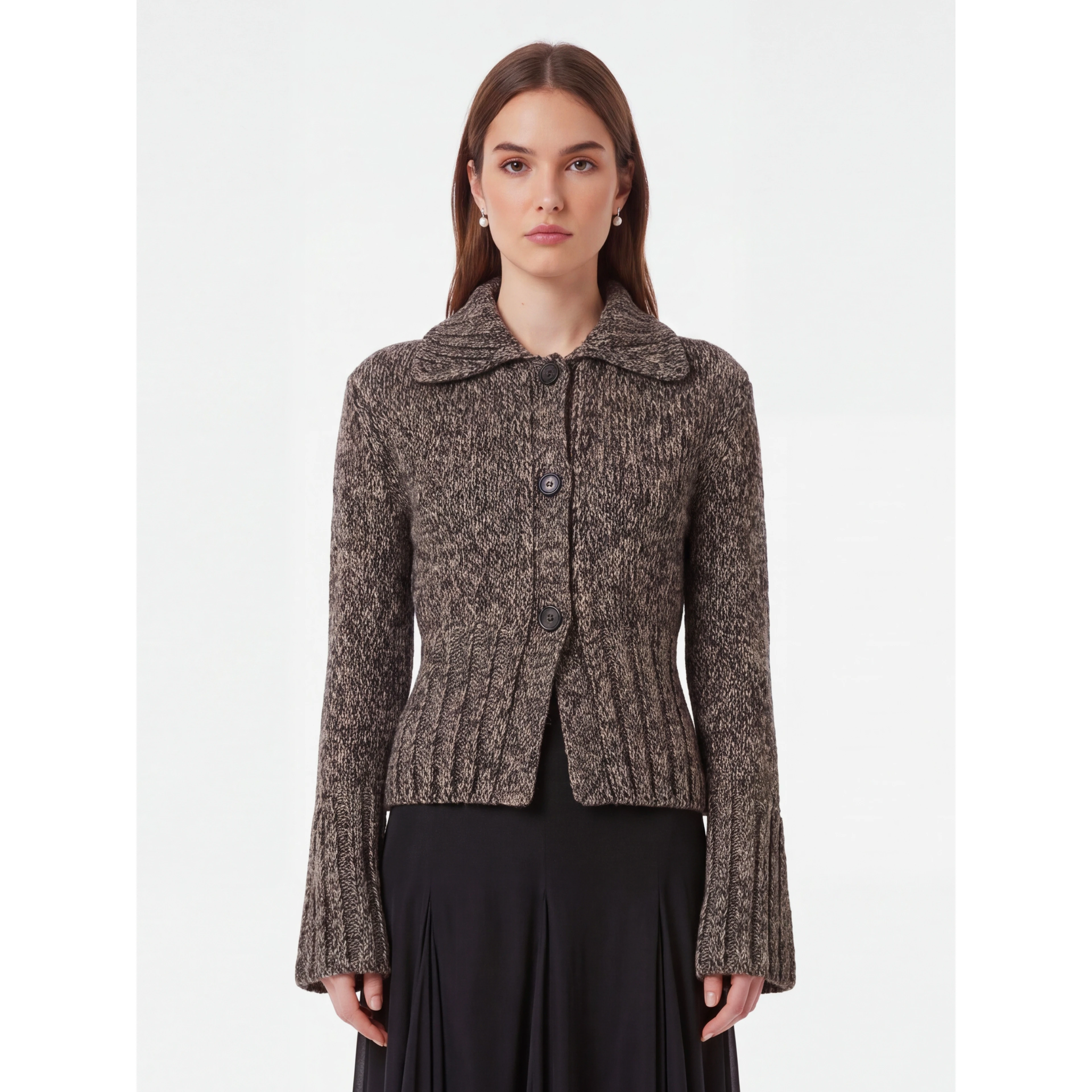 Takeo cardigan in multi sepia and black