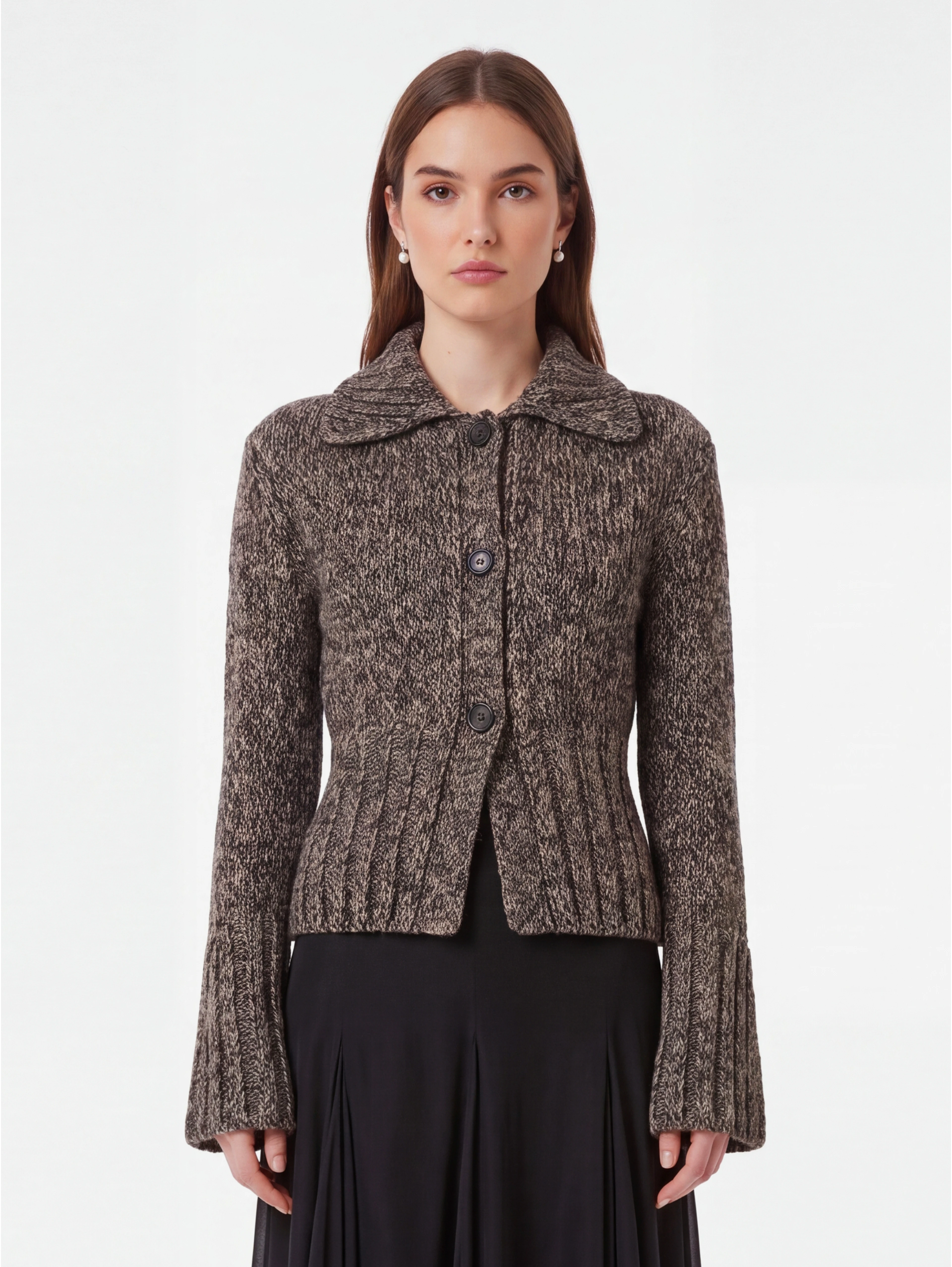 Takeo cardigan in multi sepia and black