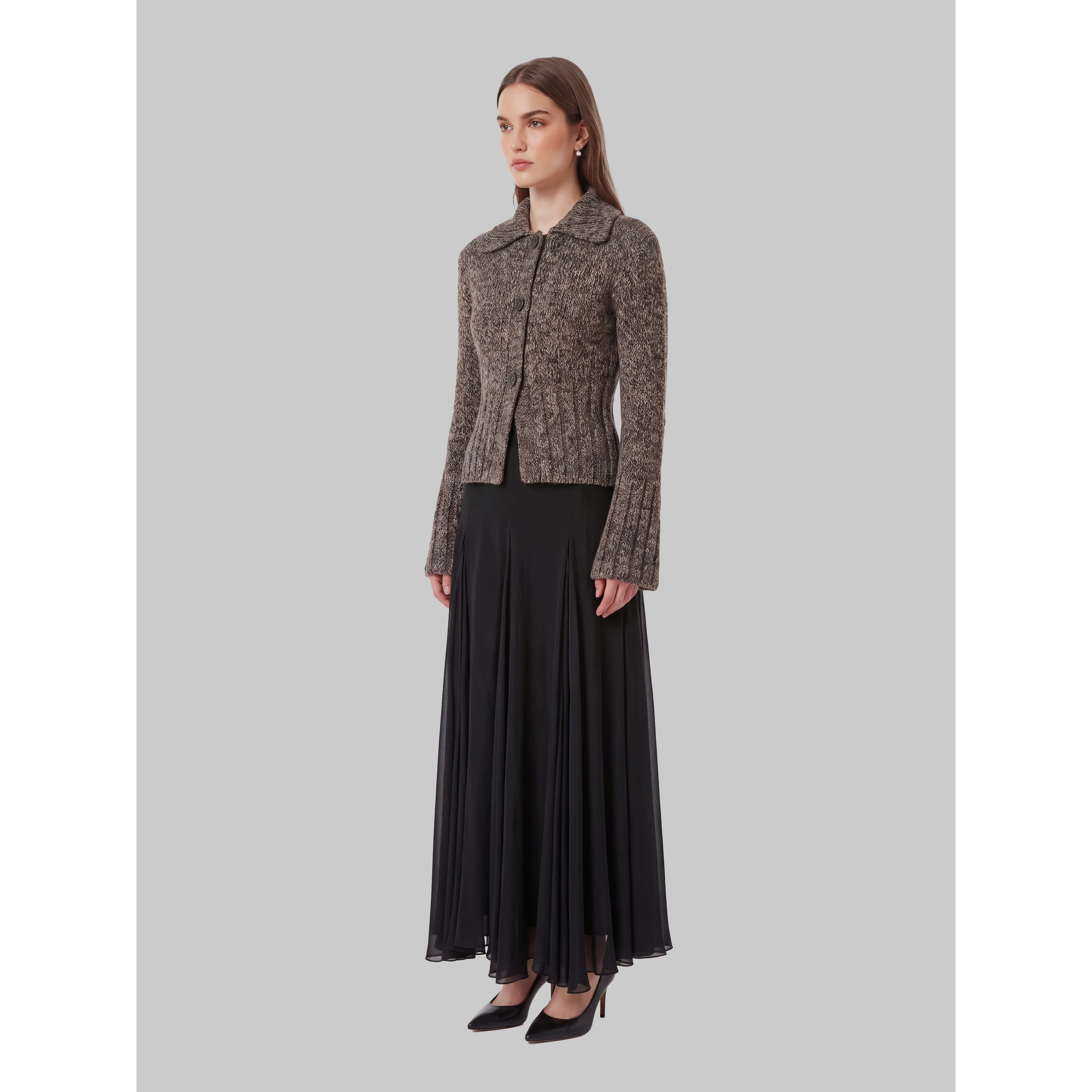 Takeo cardigan in multi sepia and black