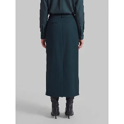 Maybelle bottle green pencil skirt with front slit