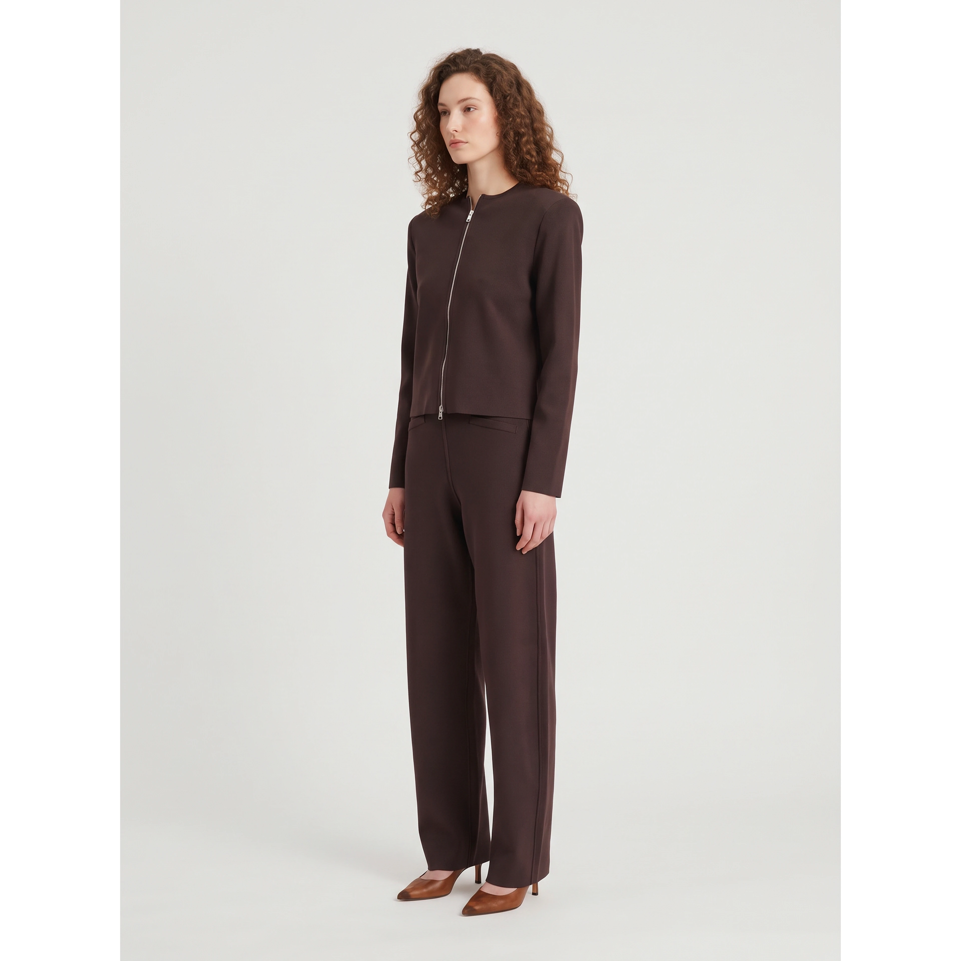 Mael padded cardigan in brown