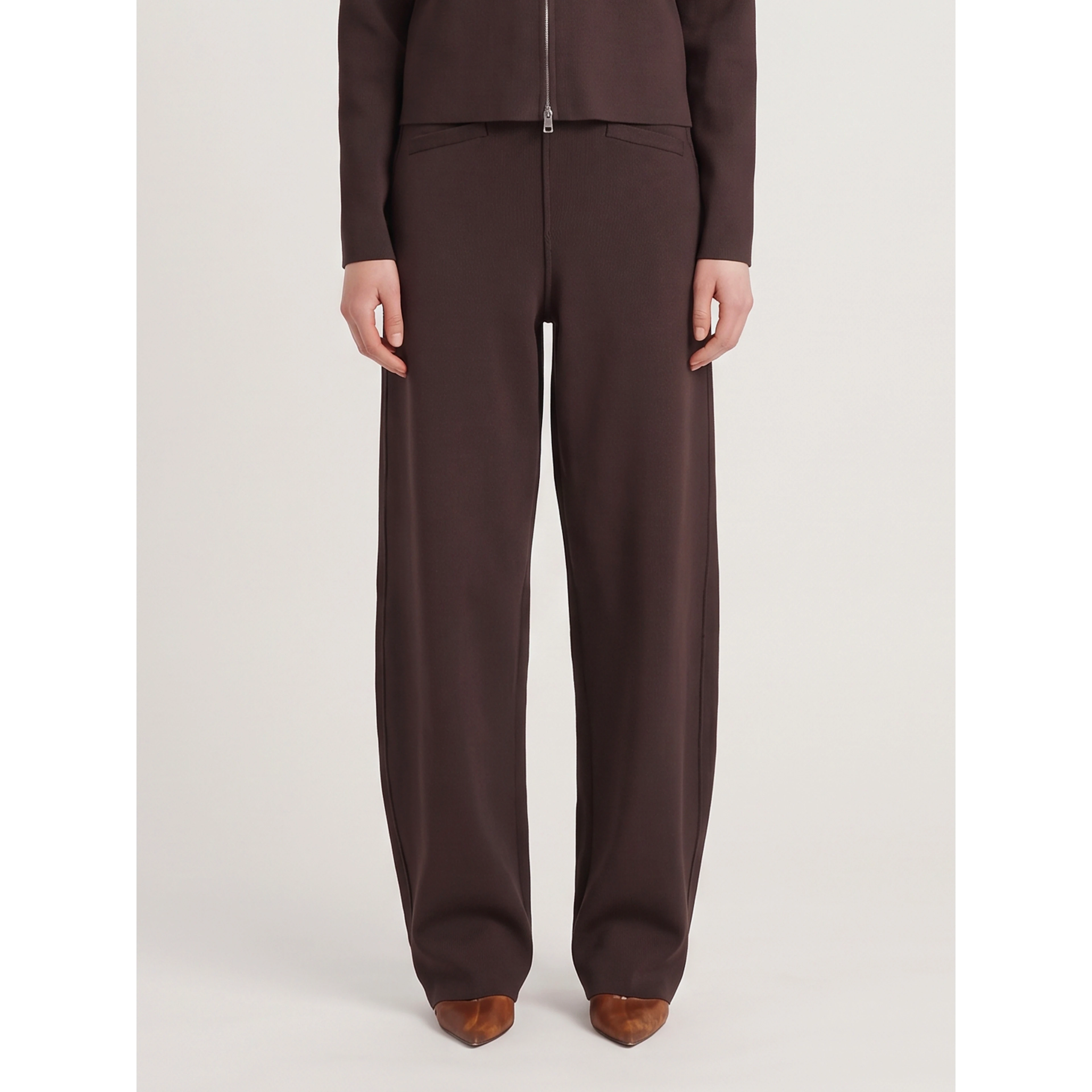 Enya straight-leg trousers in brown