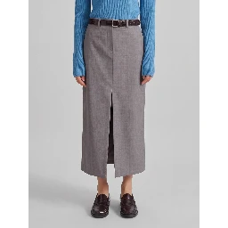 Maybelle pencil skirt with front slit in taupe