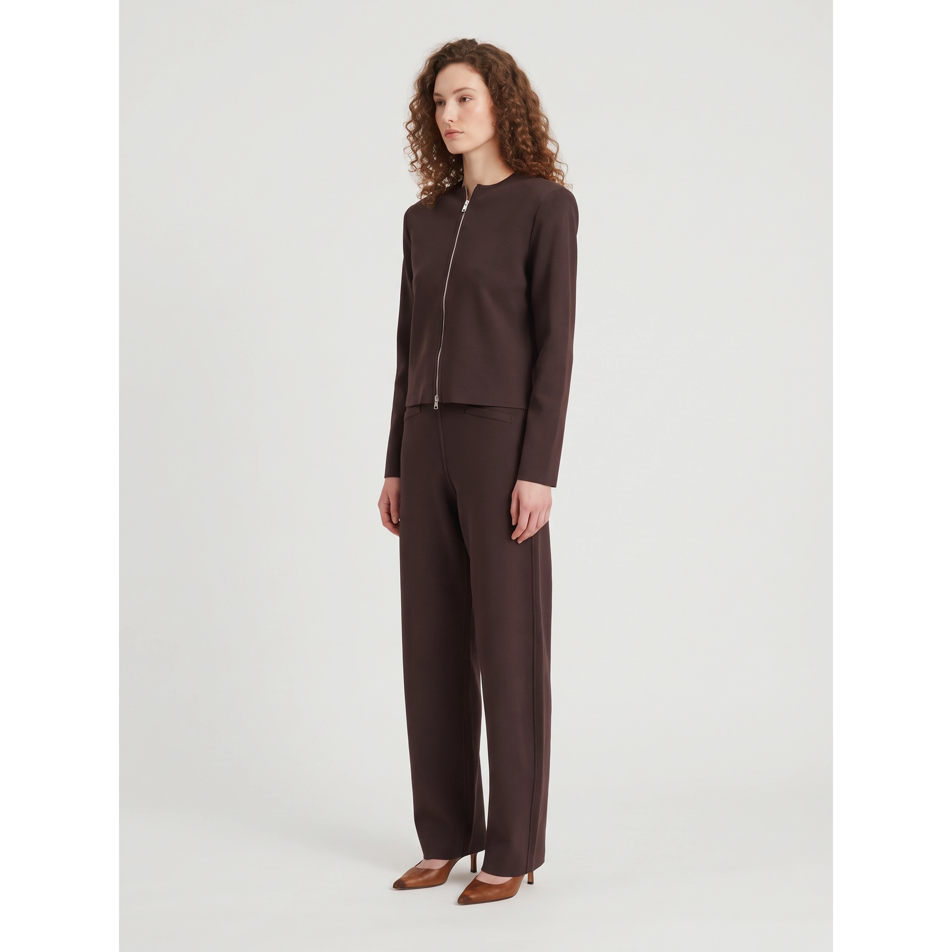 Enya straight-leg trousers in brown