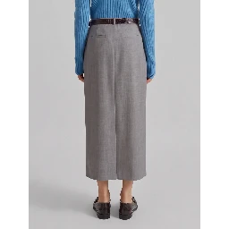 Maybelle pencil skirt with front slit in taupe