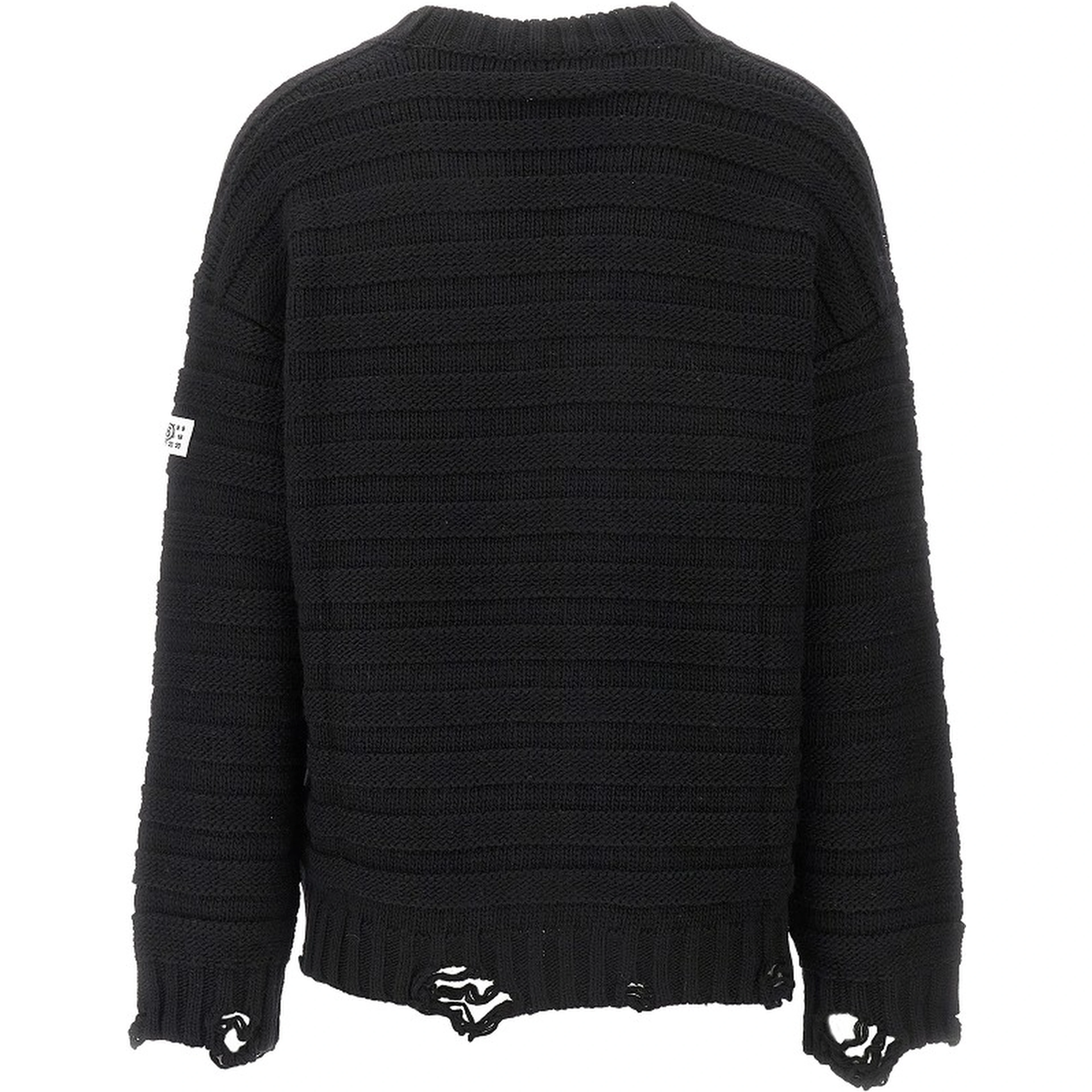 Distressed wool blend cardigan