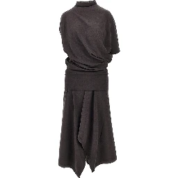 'Twisted' wool-blend jersey dress