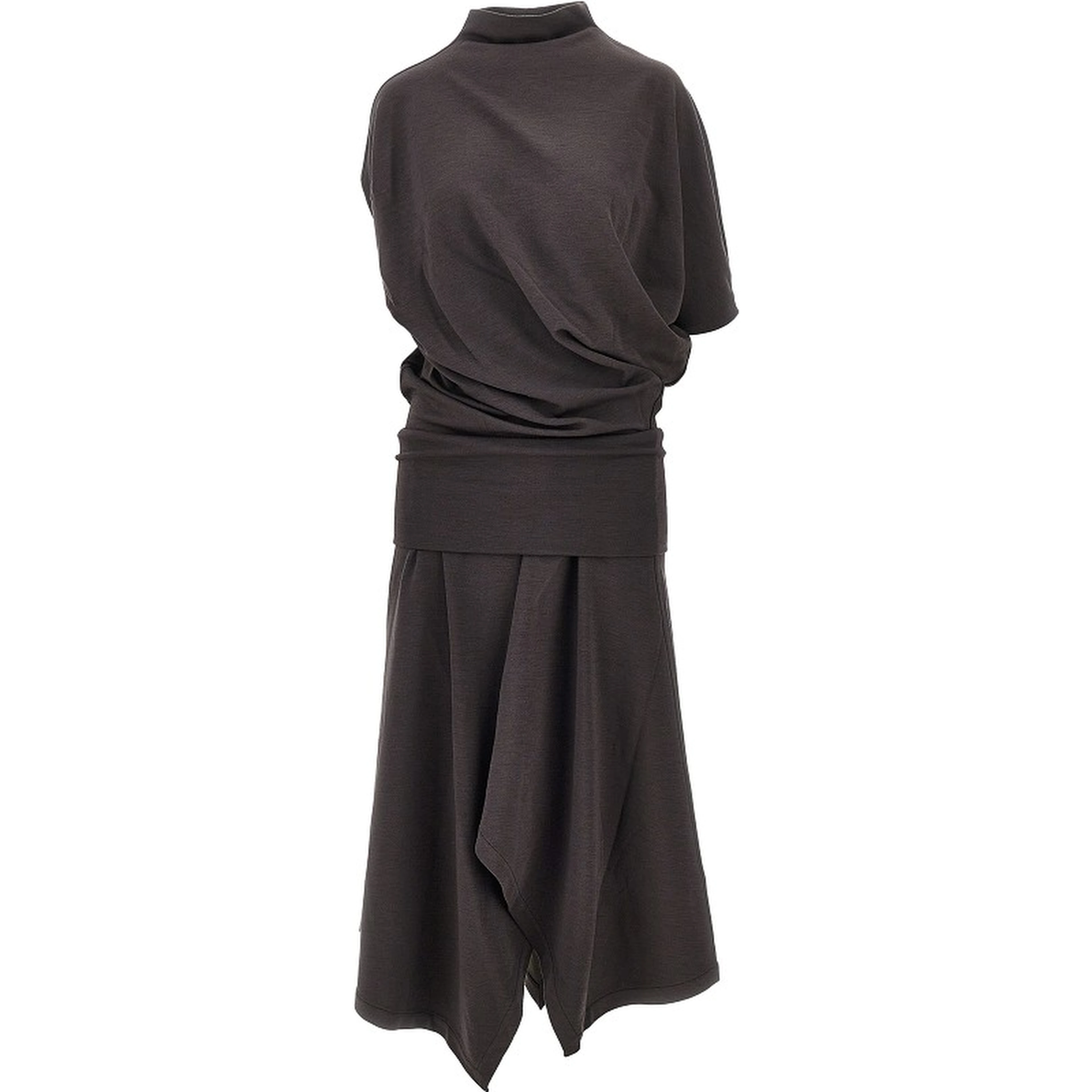 'Twisted' wool-blend jersey dress