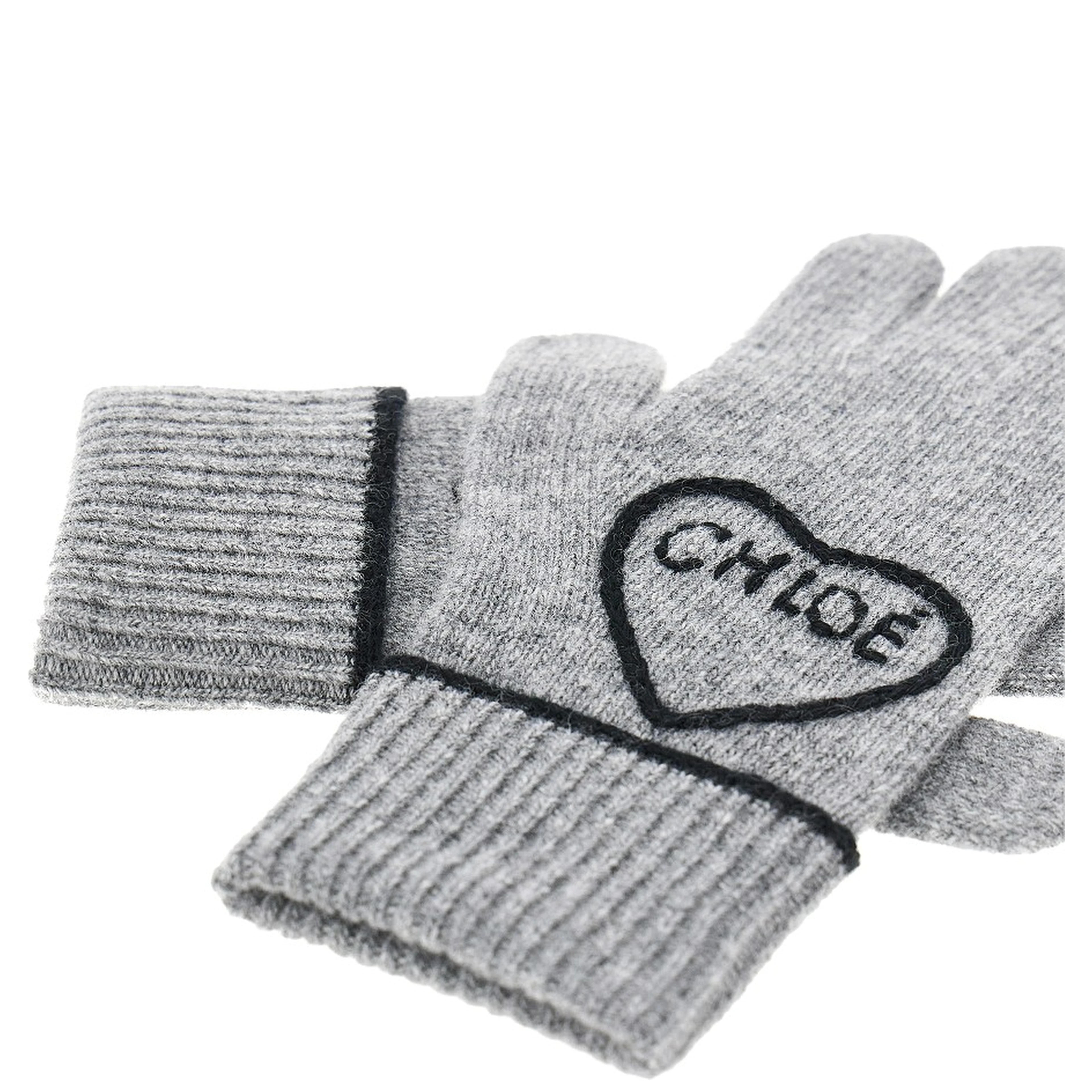 'Chloé Encoeur' wool and cashmere gloves
