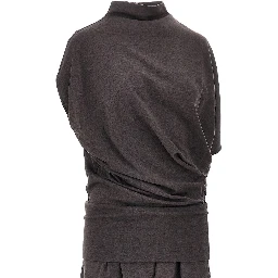 'Twisted' wool-blend jersey dress
