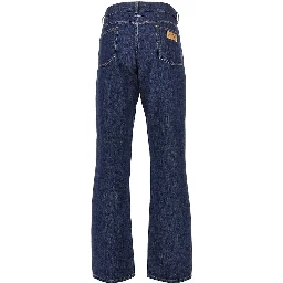 Distressed effect straight leg jeans