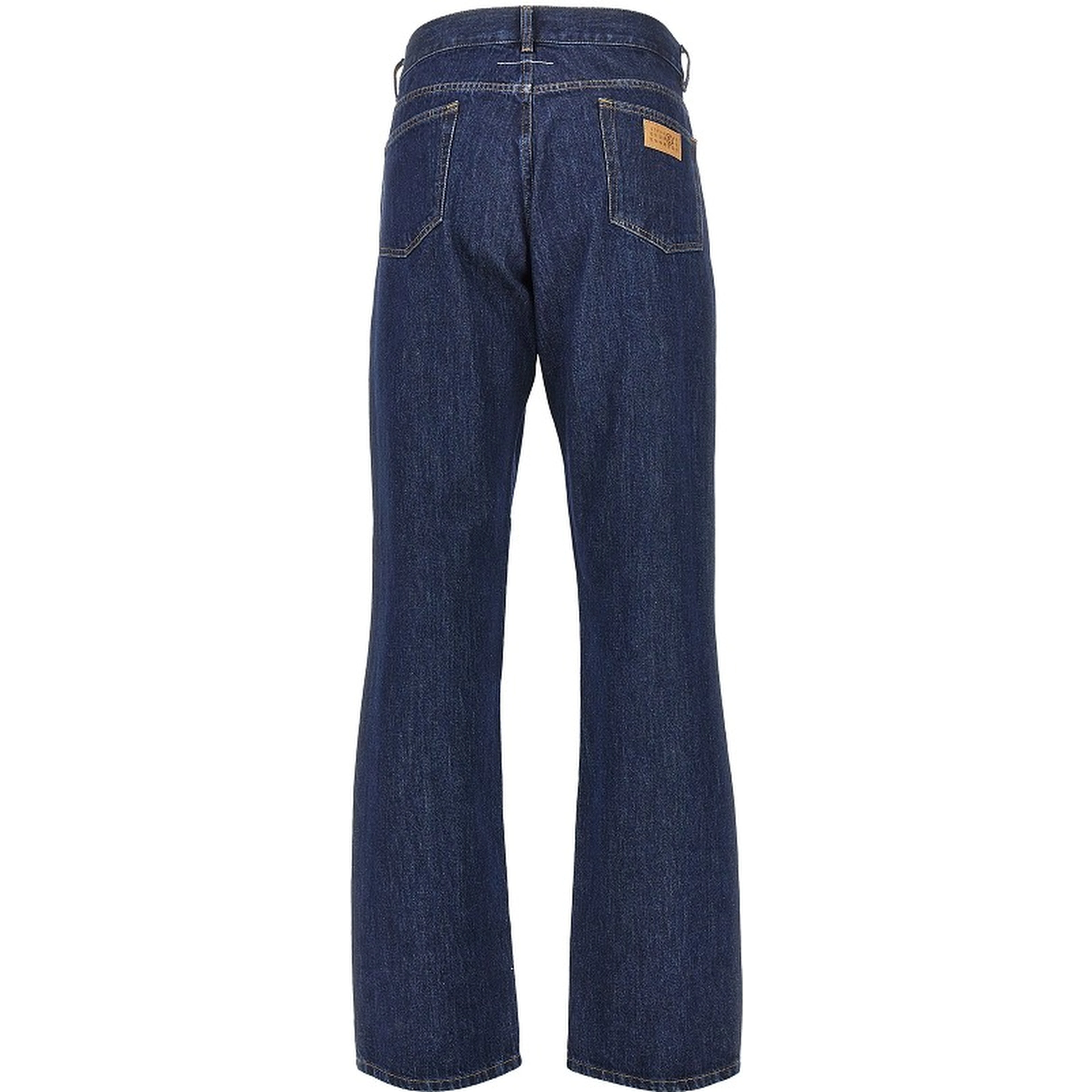 Distressed effect straight leg jeans
