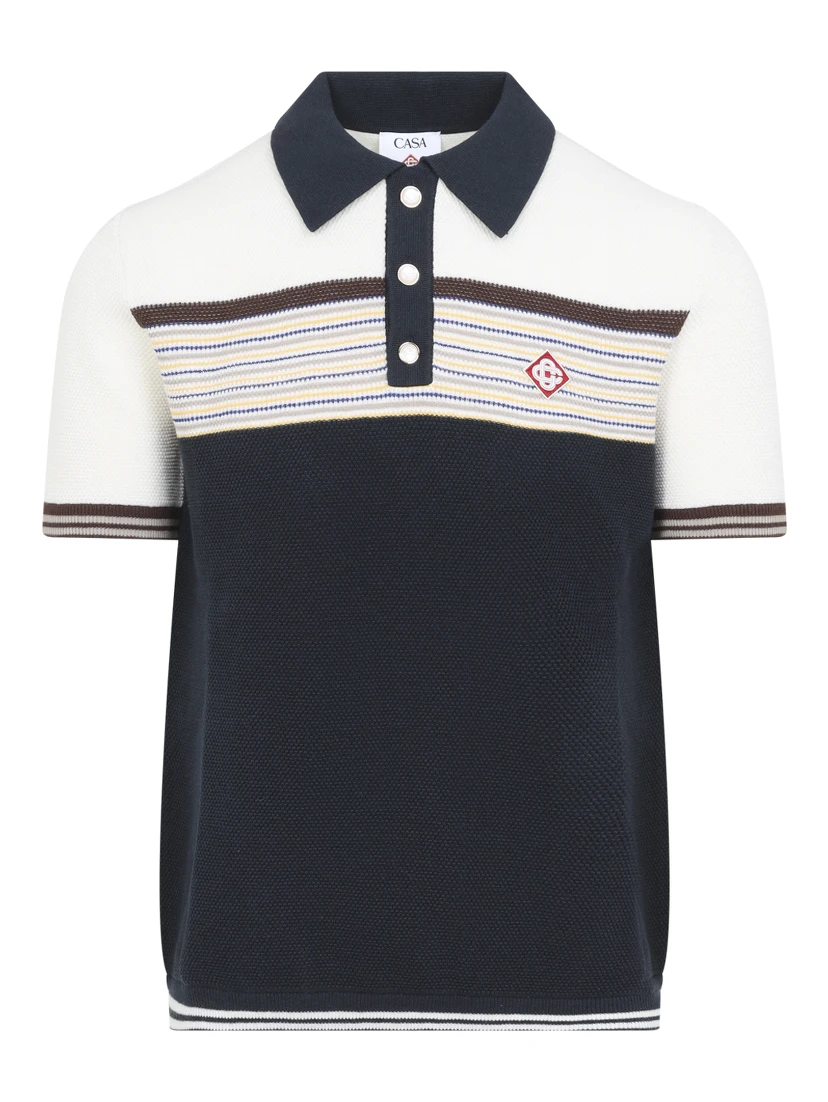 Casablanca Cafe Stripe Polo Shirt