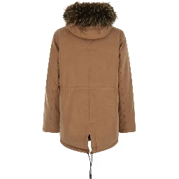 Jacket BRENNA WAX with collar and long sleeves in Tech Fabric Beige for men