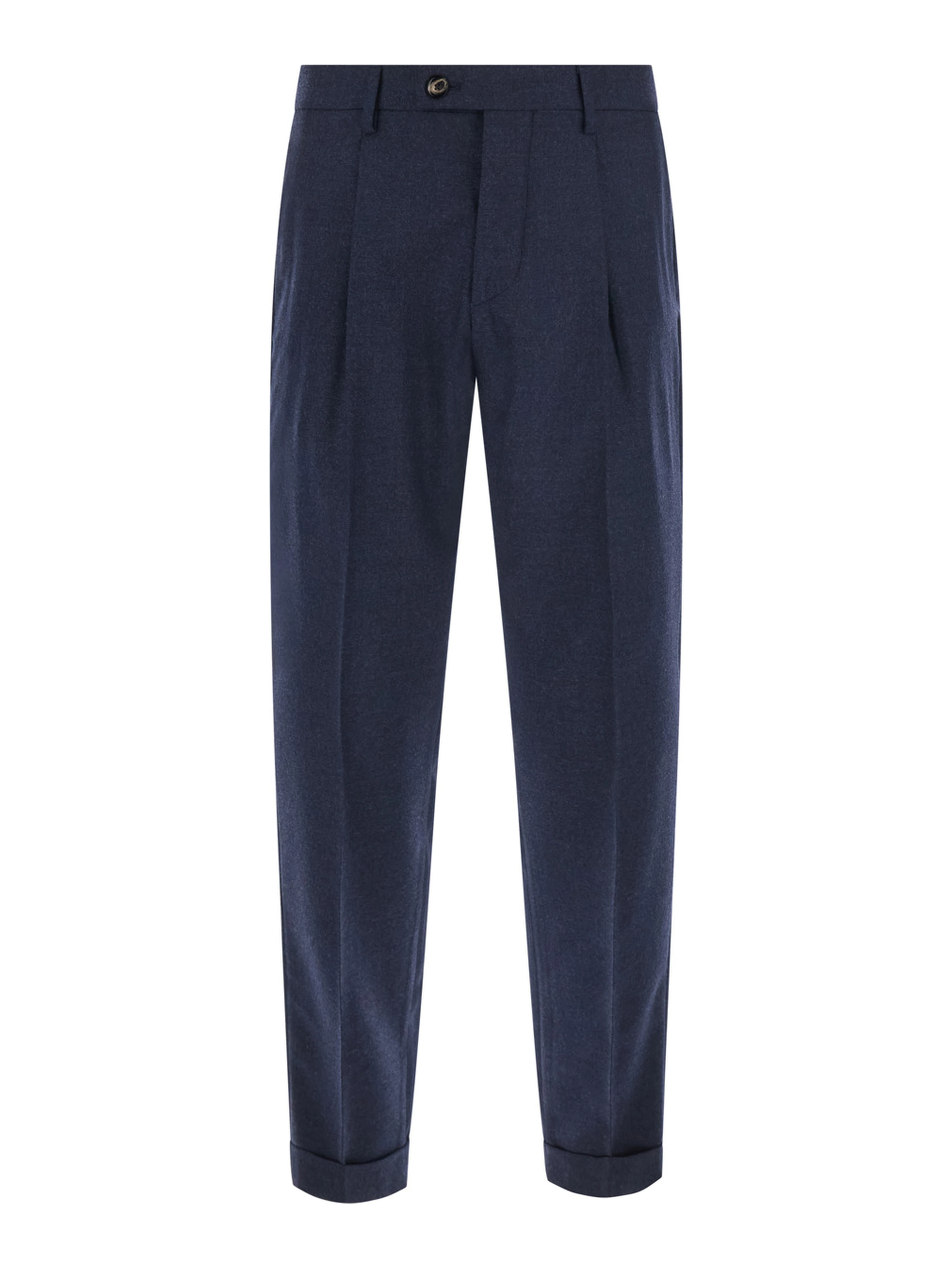 Blue Pants with Welt Pockets and Front Closure in Cotton for Men