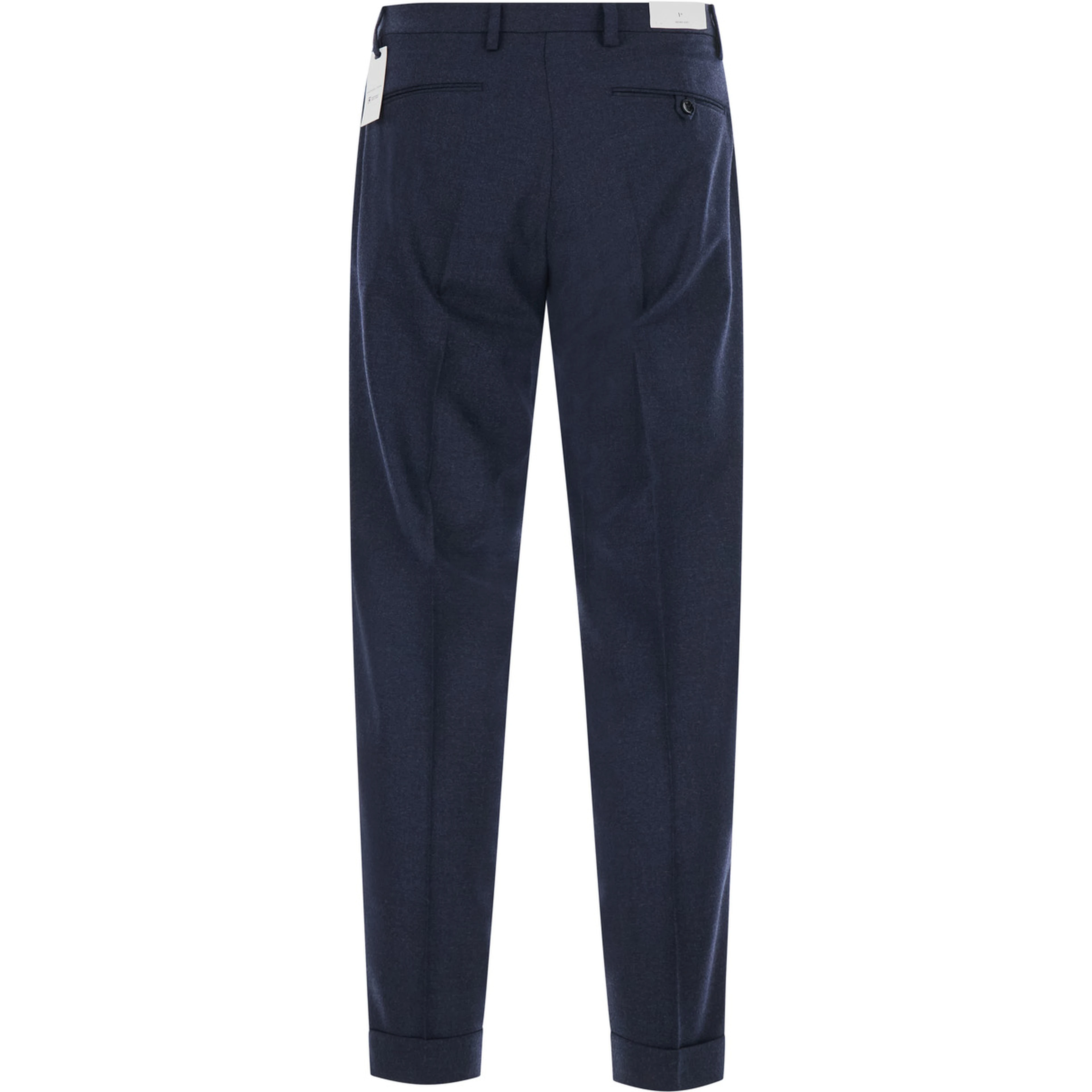 Blue Pants with Welt Pockets and Front Closure in Cotton for Men