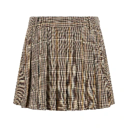 BLAY FLANNEL Skirt with tartan 65% polyester and 33% viscose and brown for women