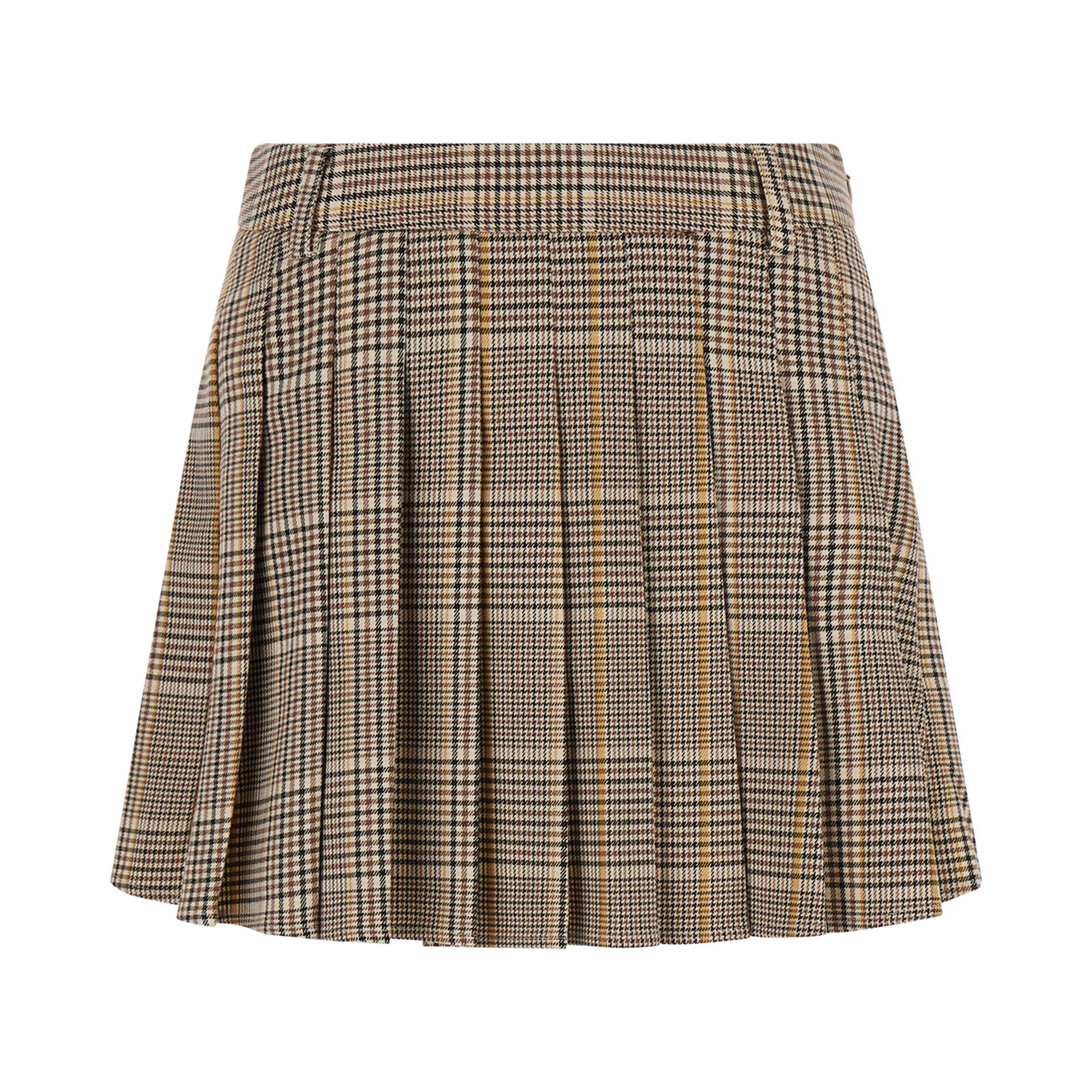 BLAY FLANNEL Skirt with tartan 65% polyester and 33% viscose and brown for women