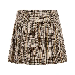 BLAY FLANNEL Skirt with tartan 65% polyester and 33% viscose and brown for women