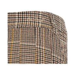 BLAY FLANNEL Skirt with tartan 65% polyester and 33% viscose and brown for women