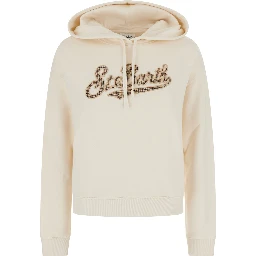 Sweatshirt with Sbarth Tartan patch and white unisex cotton