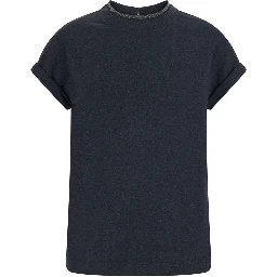 T-shirt in jersey con monile