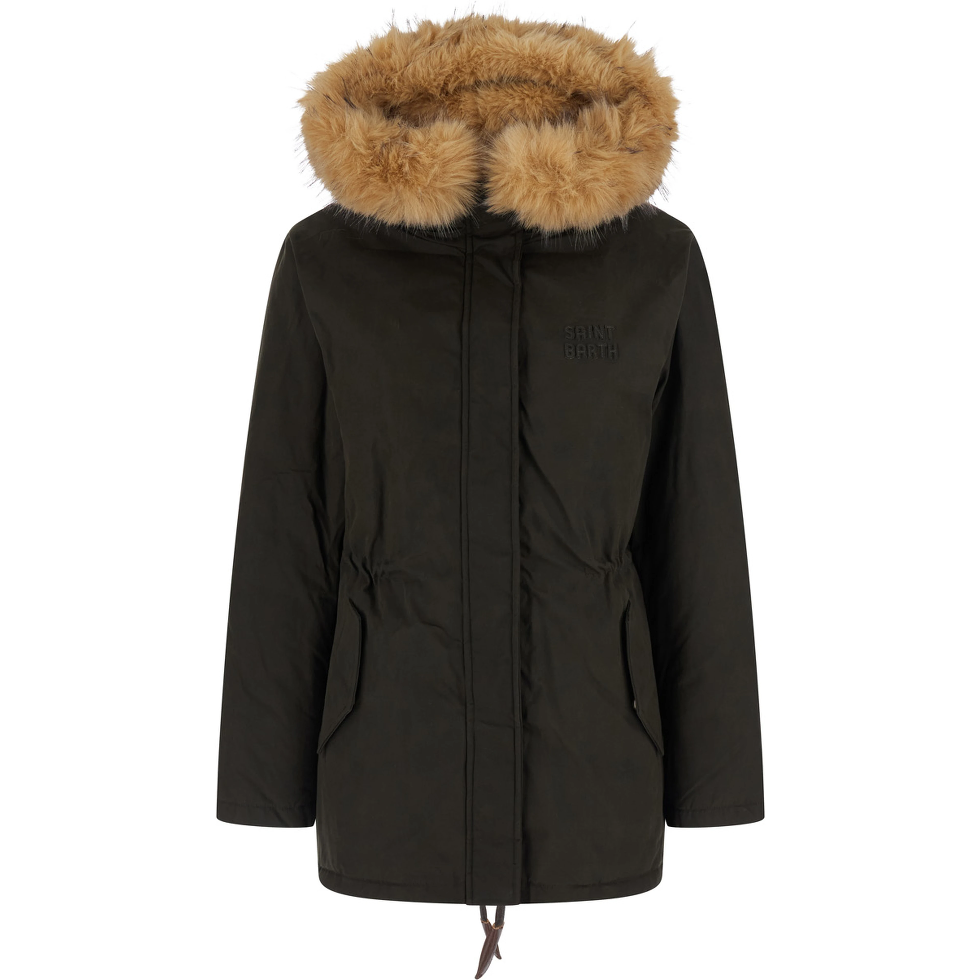 BRENNA WAX Jacket with collar and long sleeves in Tech Fabric green unisex