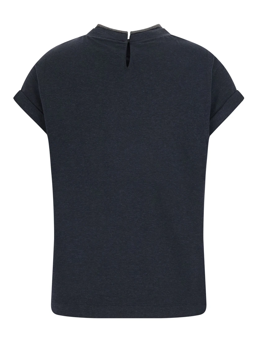 T-shirt in jersey con monile