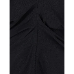 Black Draped Design T-shirt in Cotton Blend for Women