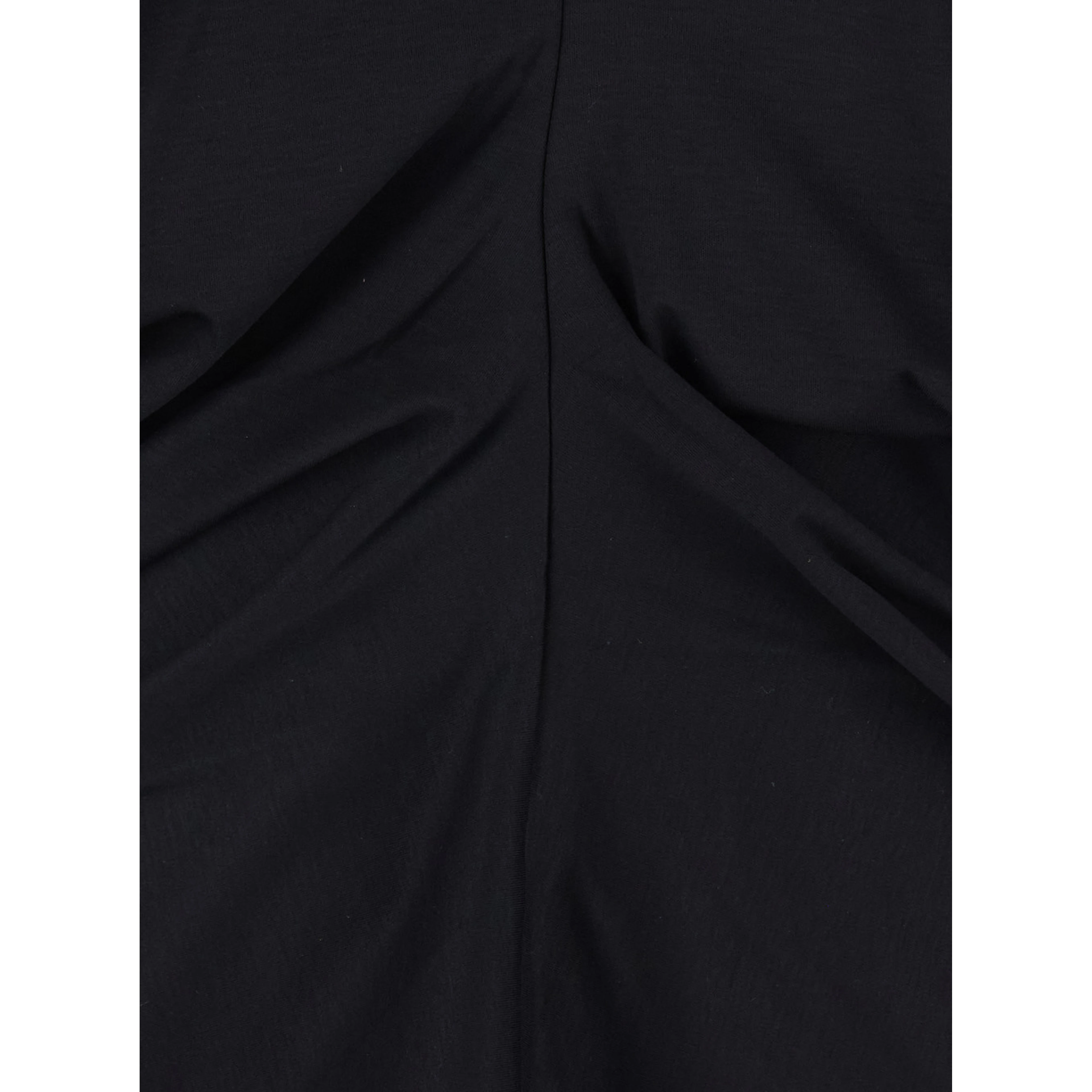 Black Draped Design T-shirt in Cotton Blend for Women